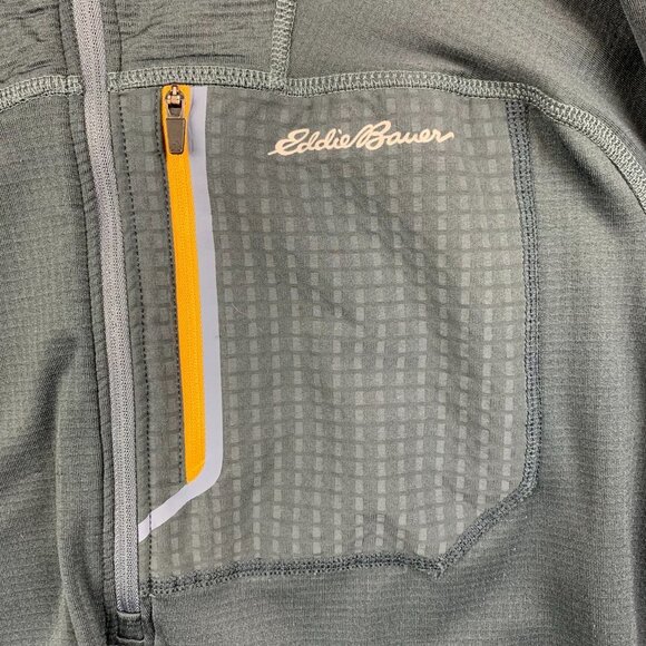 Eddie Bauer First Ascent Mens Sweater Medium Gray 1/4 Zip Fleece Lined Free Heat - Picture 2 of 12